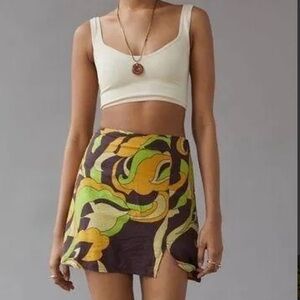 NWT!‎ Urban Outfitters Notched Pelmet Zipper Closure Lined Mini Skirt Size S